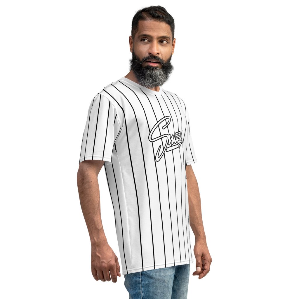 Stripes Jersey Weiß von SNAZZY CLOTHING – Seitenansicht