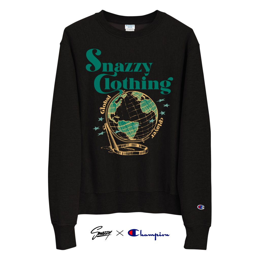 Global Player Sweater Schwarz von SNAZZY CLOTHING – Vorderansicht