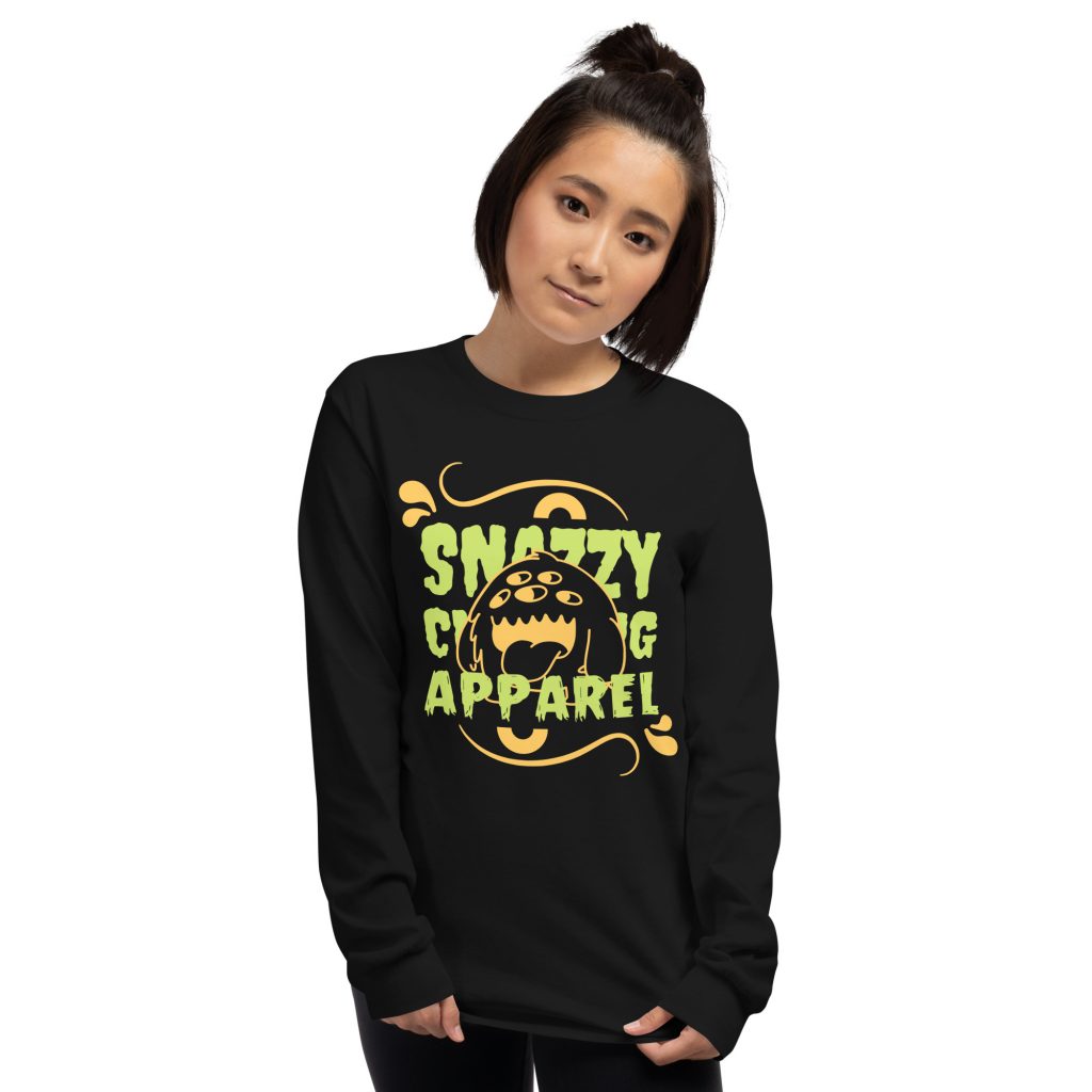 Monster Longsleeve Schwarz von SNAZZY CLOTHING – Vorderansicht