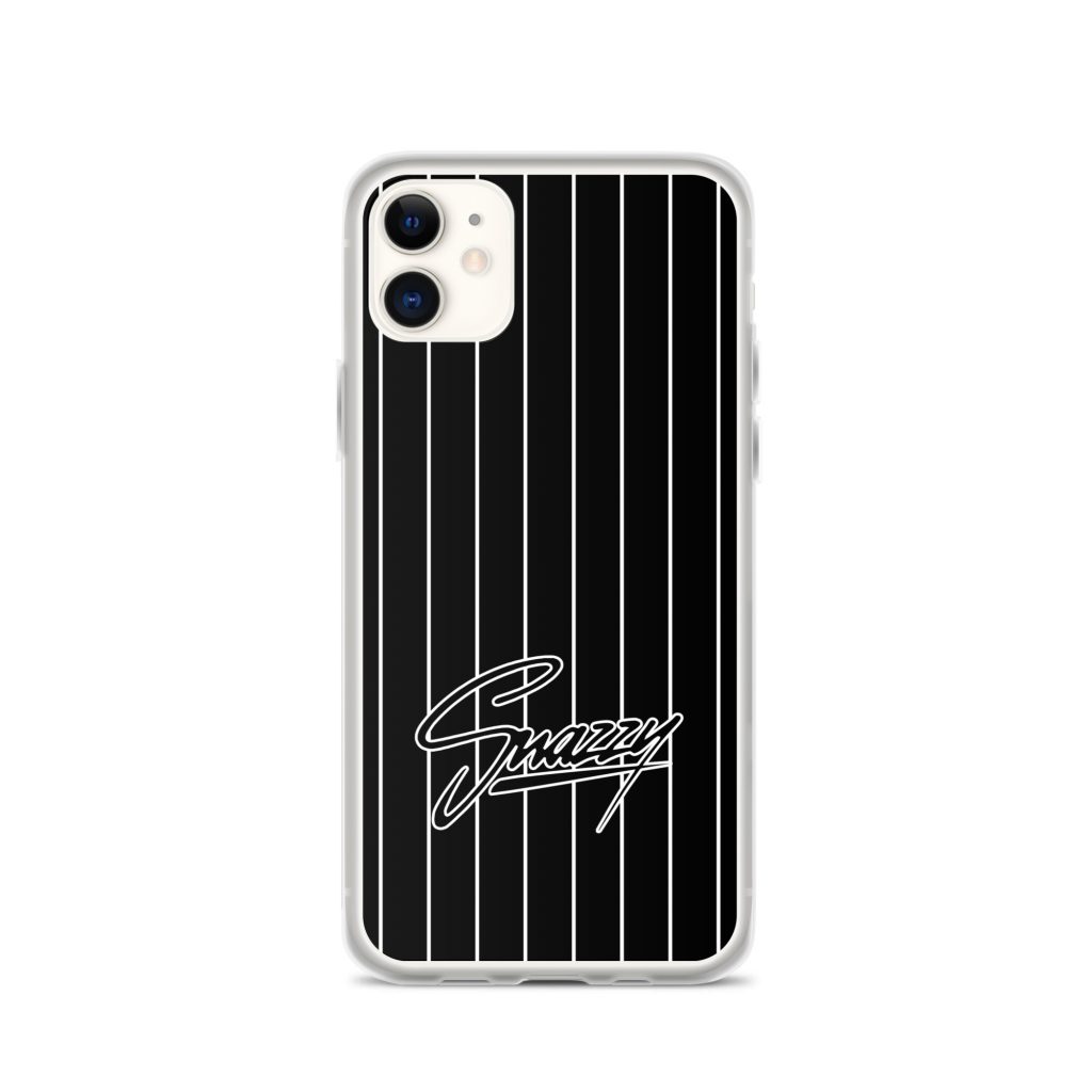 Stripes iPhone-Hülle Schwarz-Weiß von SNAZZY CLOTHING – Ansicht 4