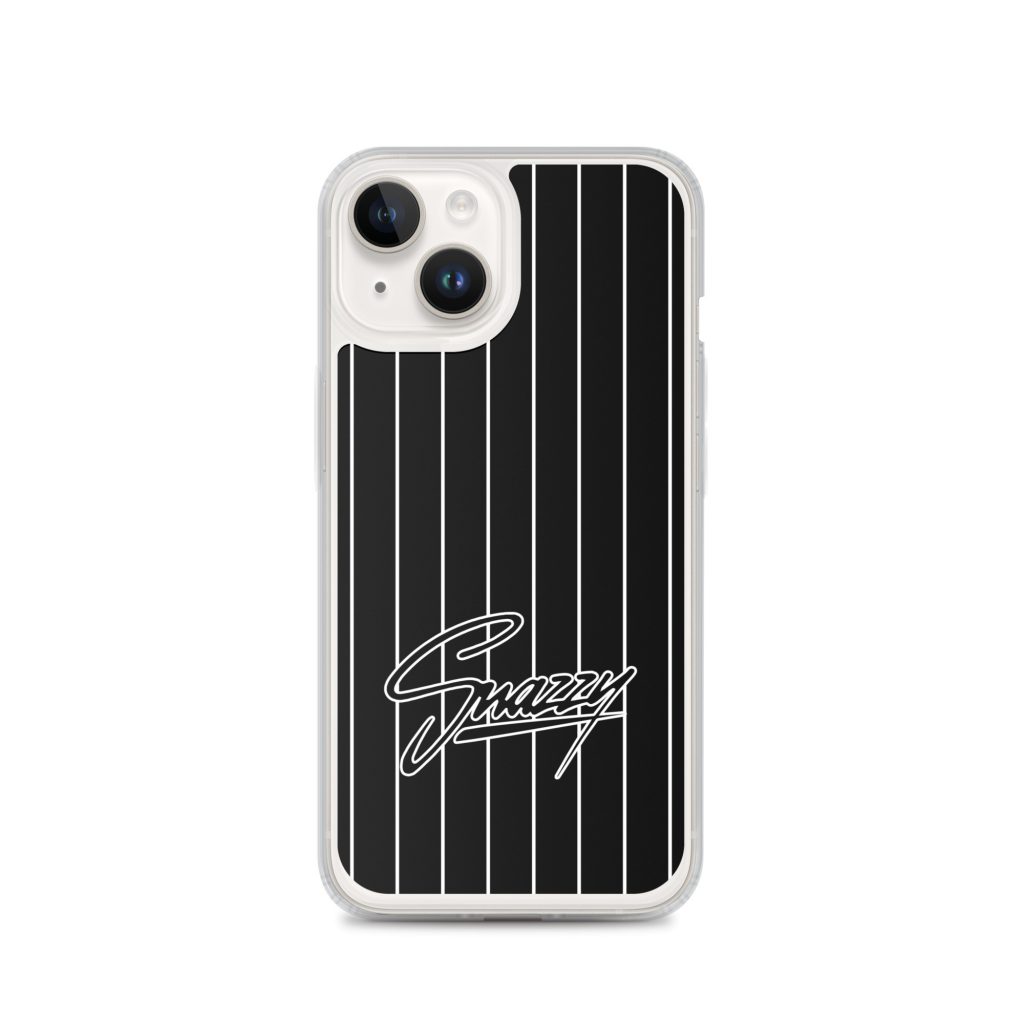 Stripes iPhone-Hülle Schwarz-Weiß von SNAZZY CLOTHING – Ansicht 2