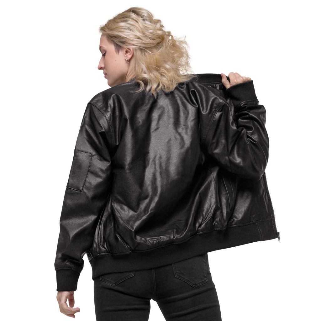Genty Leather Jacket Schwarz von SNAZZY CLOTHING – Rückansicht