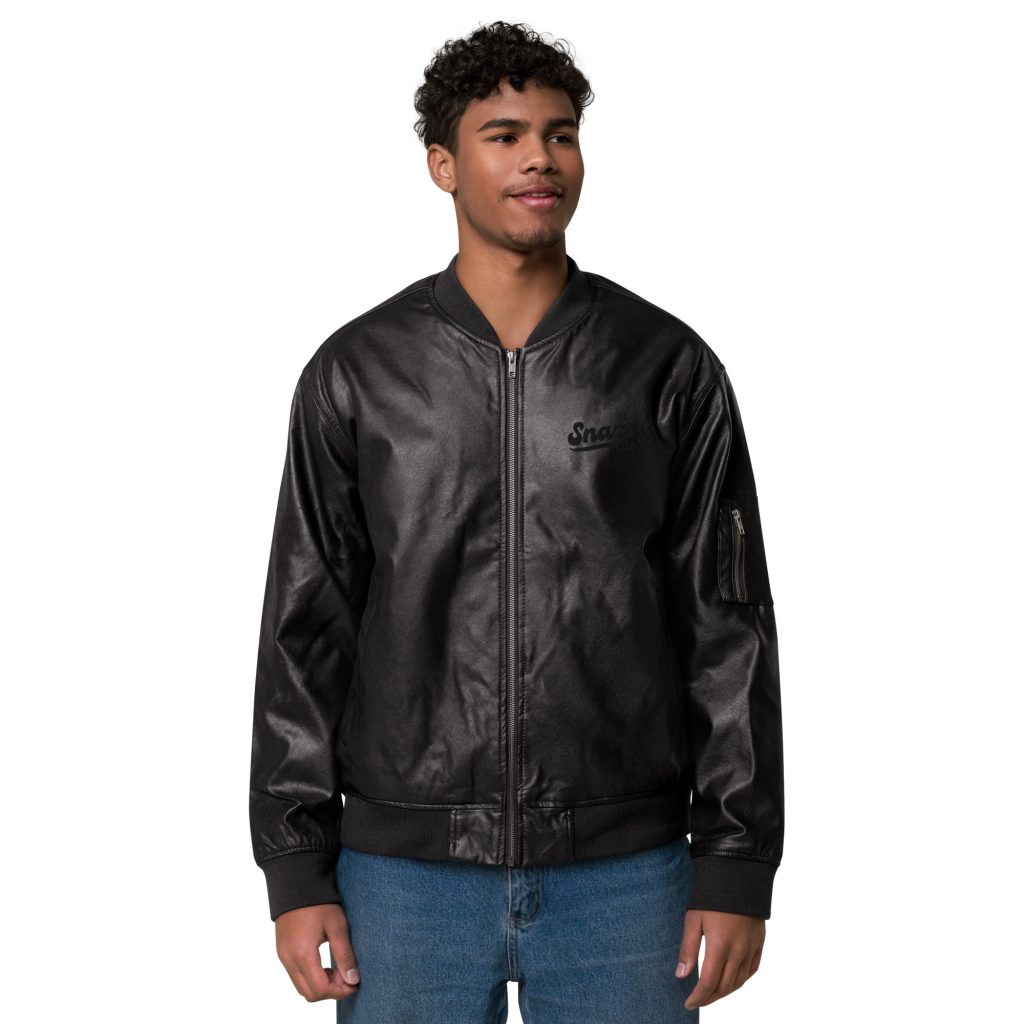 Genty Leather Jacket Schwarz von SNAZZY CLOTHING – Vorderansicht