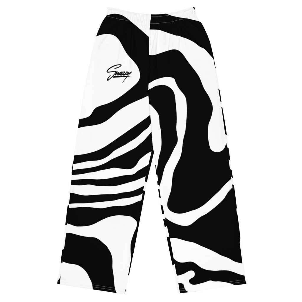 Zebra Wide-Leg Pants Schwarz-Weiß von SNAZZY CLOTHING – Vorderansicht