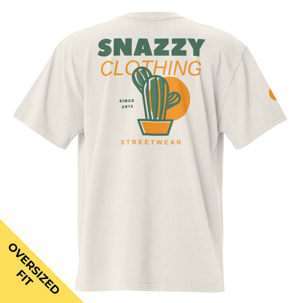 Cactus Oversized Faded T-Shirt Bone von SNAZZY CLOTHING