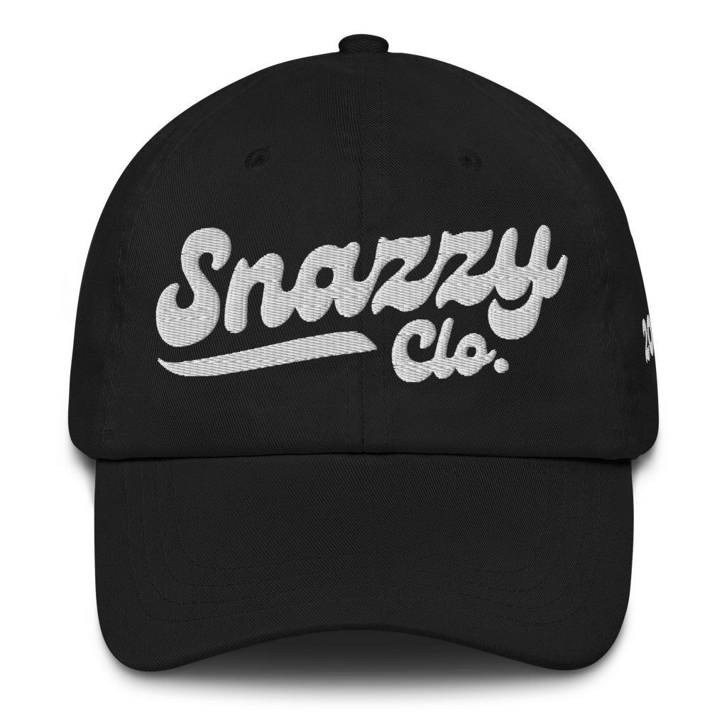 Genty Dad Cap Schwarz von SNAZZY CLOTHING – Vorderansicht