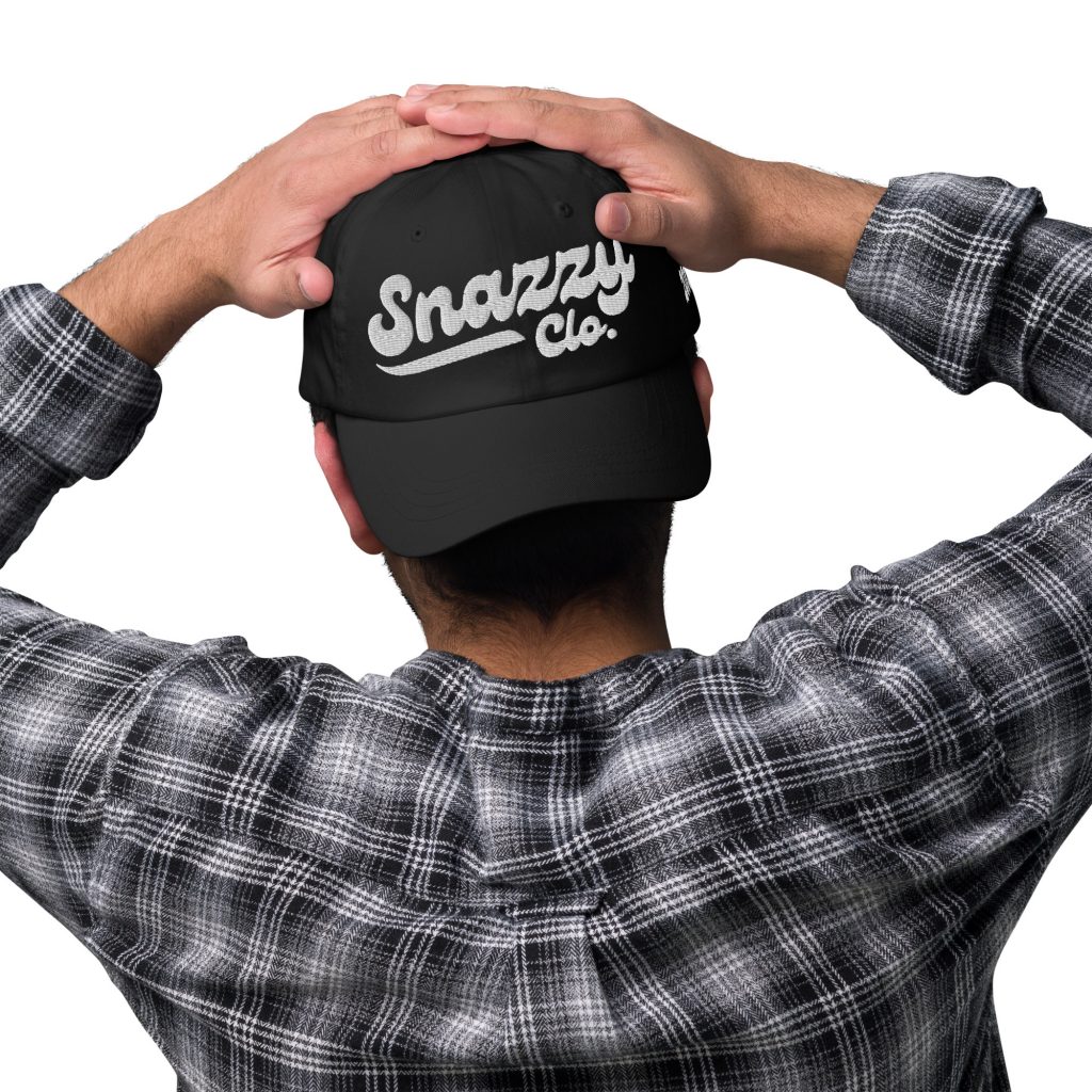Genty Dad Cap Schwarz von SNAZZY CLOTHING – Vorderansicht