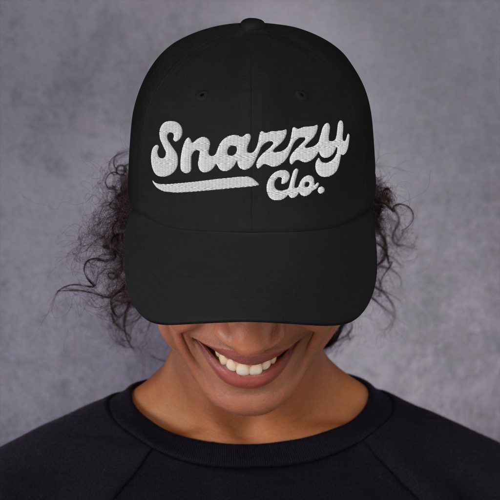 Genty Dad Cap Schwarz von SNAZZY CLOTHING – Vorderansicht