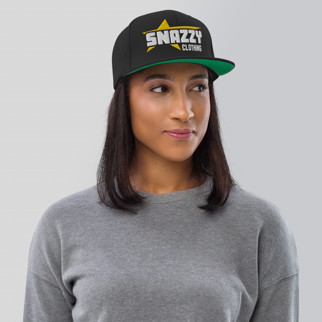 Bright Star Snapback Schwarz von SNAZZY CLOTHING – Rückansicht