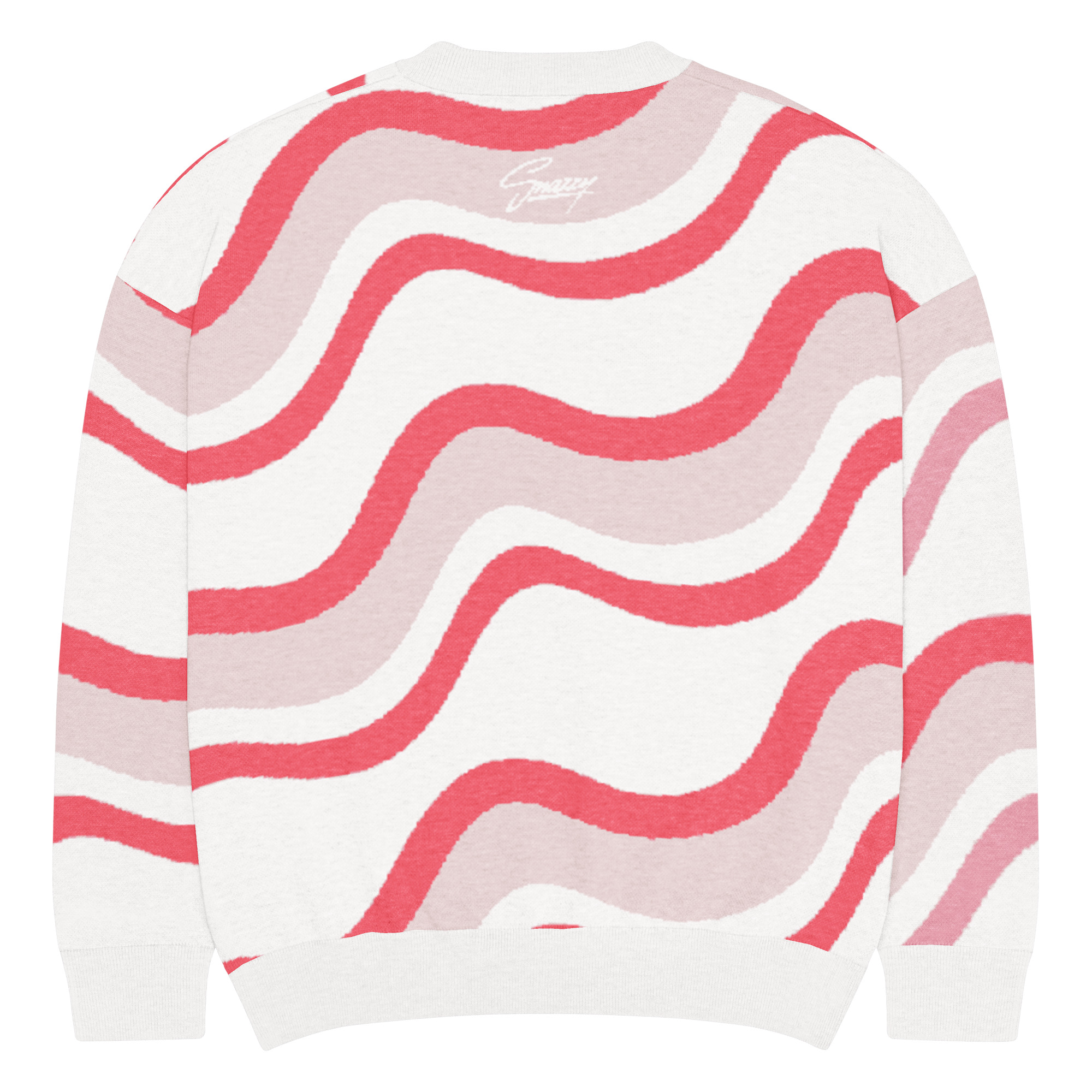 Mellow Waves Knitted Crewneck Sweater – Relaxed Fit Strickpullover, Rückansicht