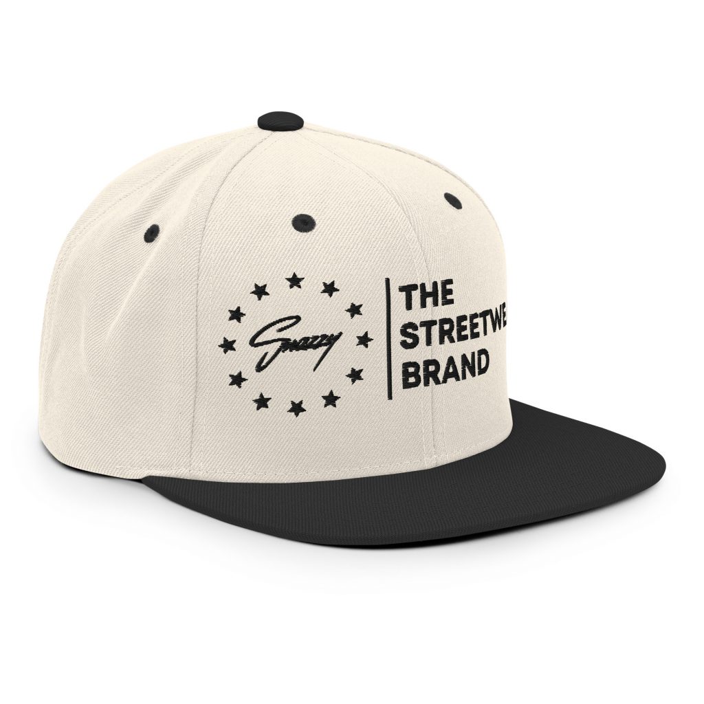 Copyright Snapback Natur-Schwarz von SNAZZY CLOTHING – Rückansicht