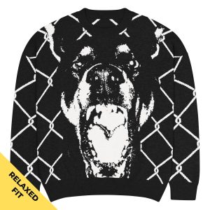 Dobermann V2 Knitted Crewneck Sweater – Relaxed Fit Strickpullover in Größe M, Vorderansicht