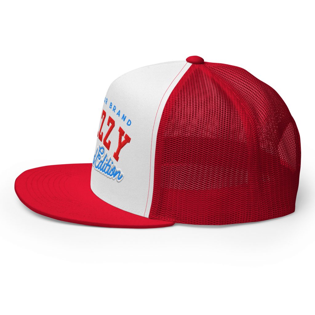 Limited Edition Trucker Snapback Rot-Weiß von SNAZZY CLOTHING – Seitenansicht