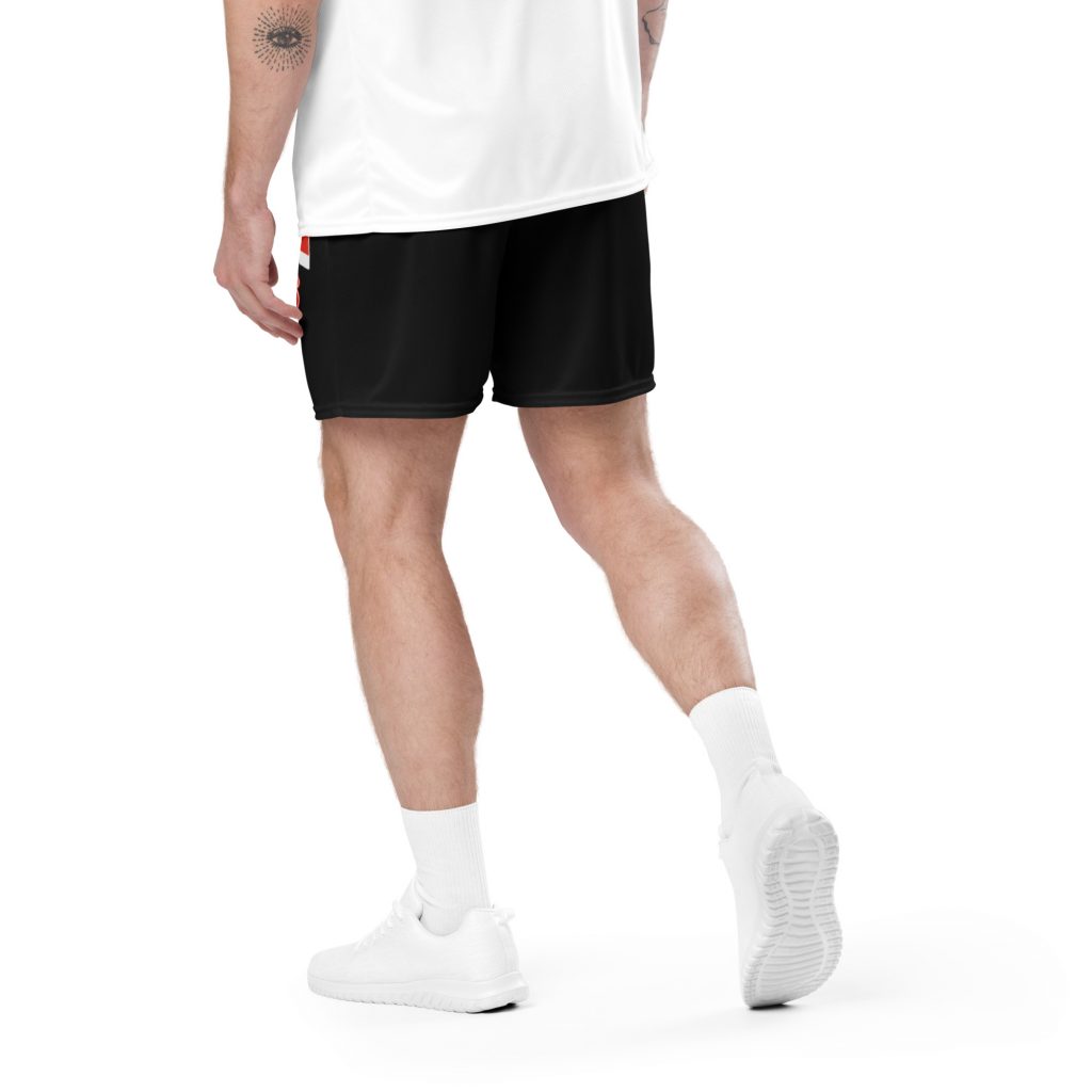 Tiger Mesh-Shorts Schwarz von SNAZZY CLOTHING – Rückansicht