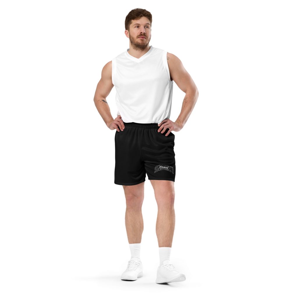 Highlight Mesh-Shorts Schwarz von SNAZZY CLOTHING – Vorderansicht
