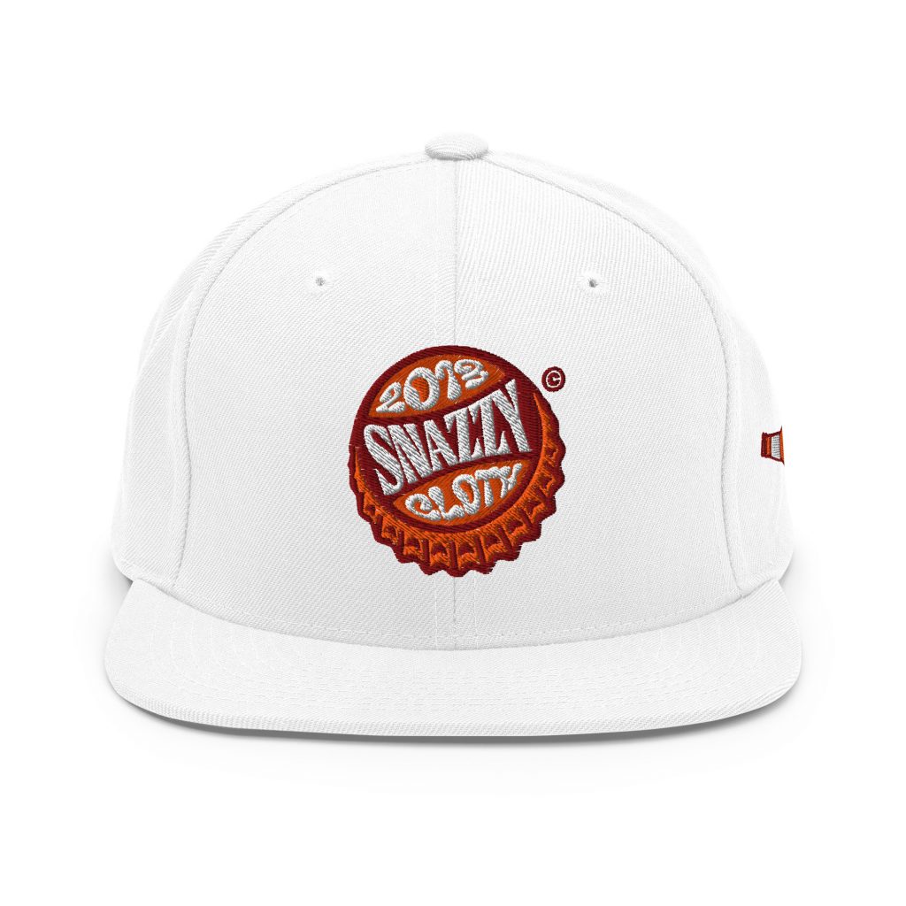 Bottle Pop Snapback Weiß von SNAZZY CLOTHING – Rückansicht