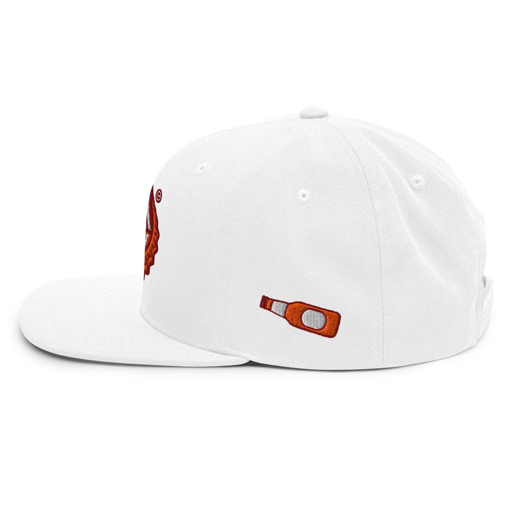 Bottle Pop Snapback Weiß von SNAZZY CLOTHING – Rückansicht
