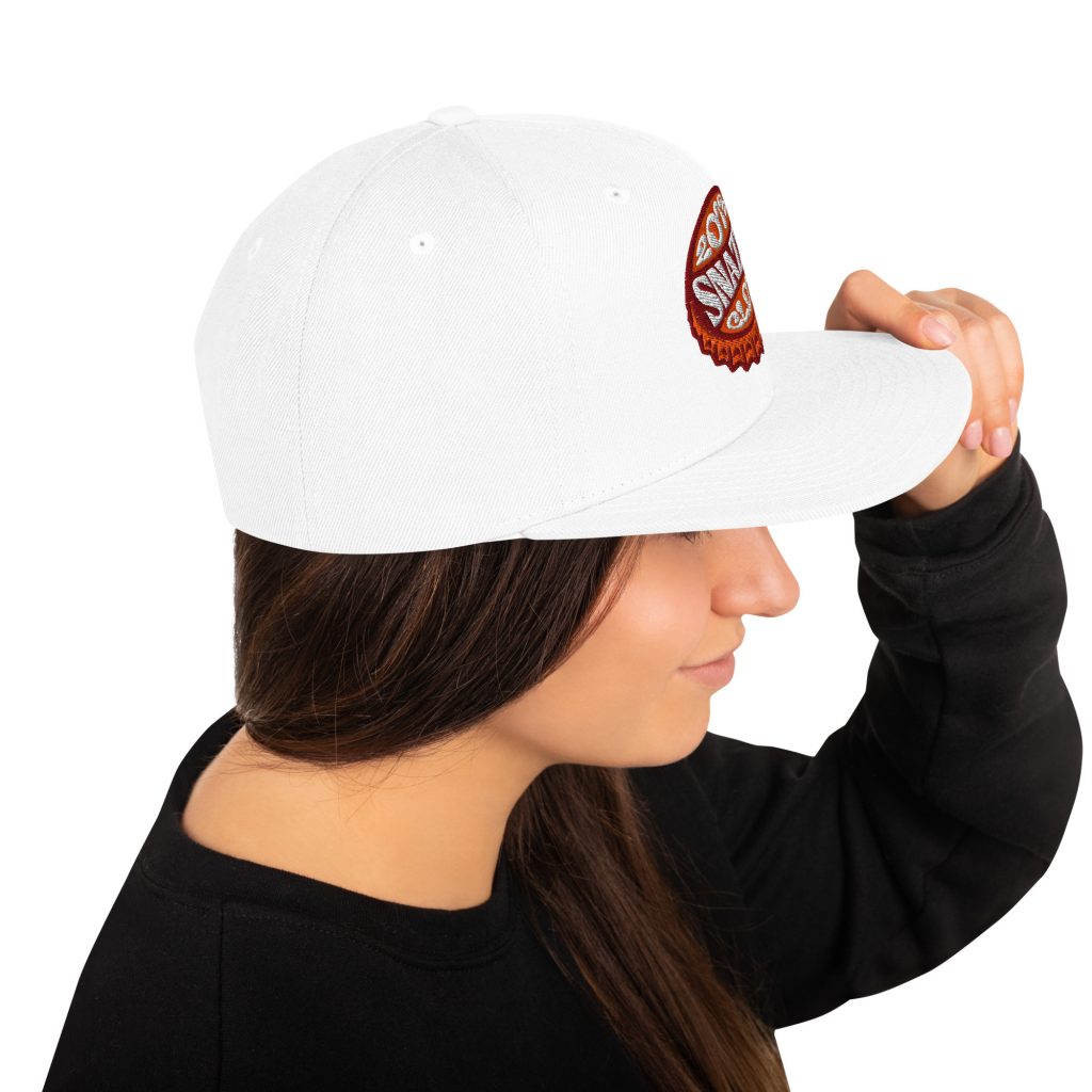 Bottle Pop Snapback Weiß von SNAZZY CLOTHING – Rückansicht