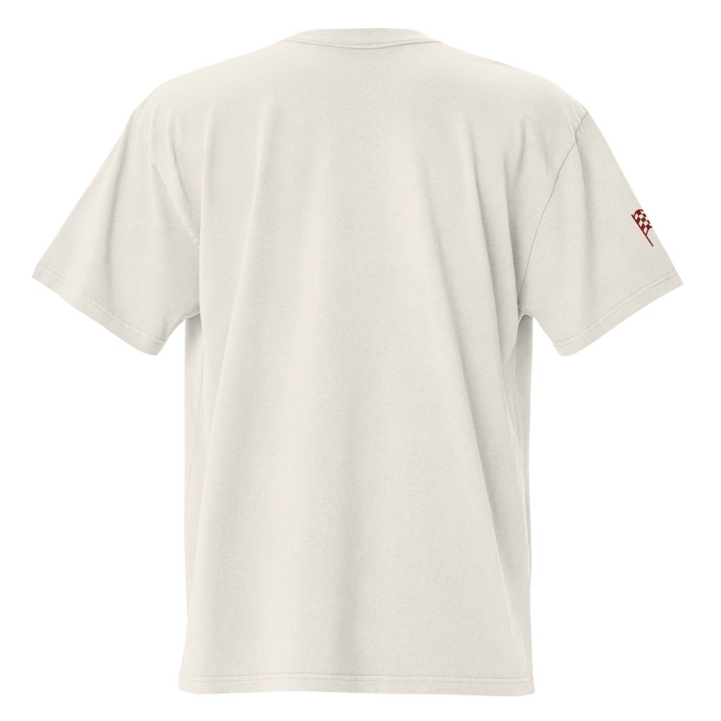 Racer Oversized Faded T-Shirt Beige von SNAZZY CLOTHING – Rückansicht