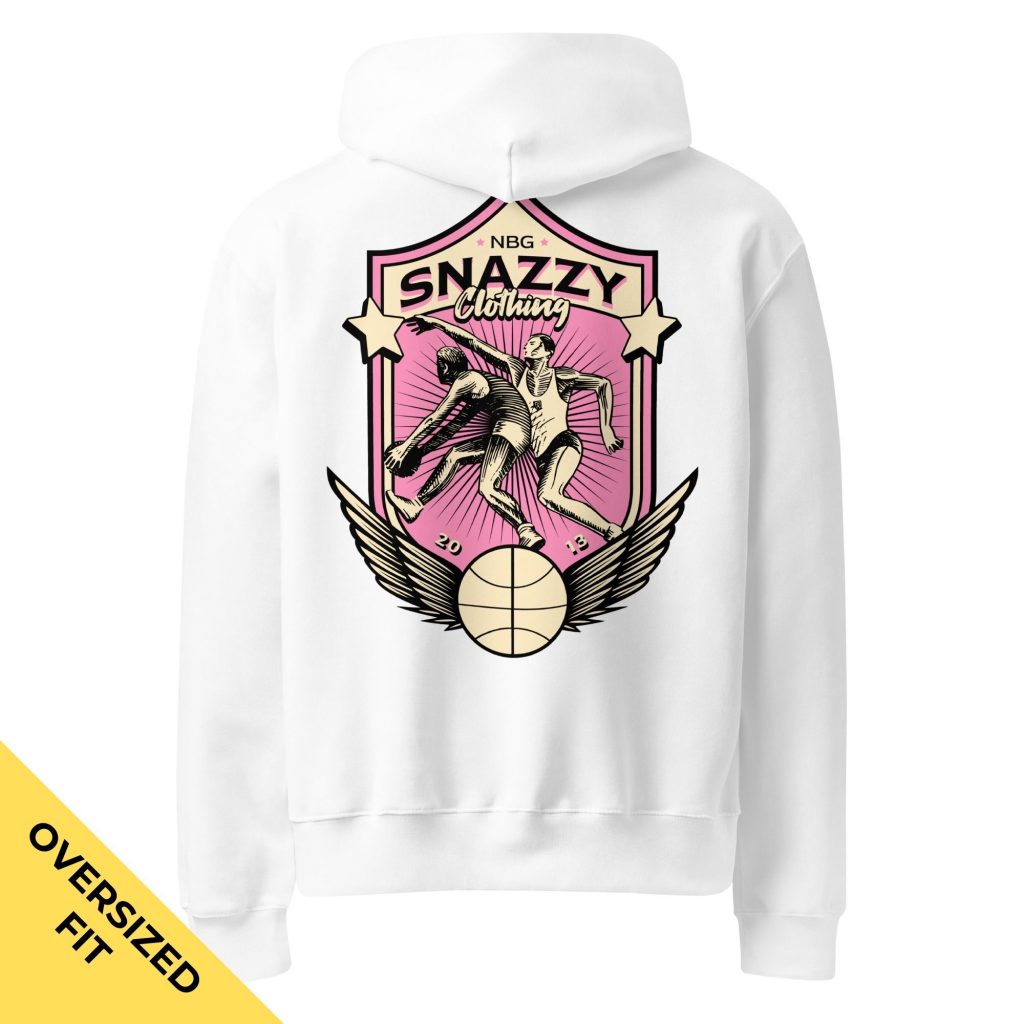 Basketball Team Oversized Hoodie Weiß von SNAZZY CLOTHING