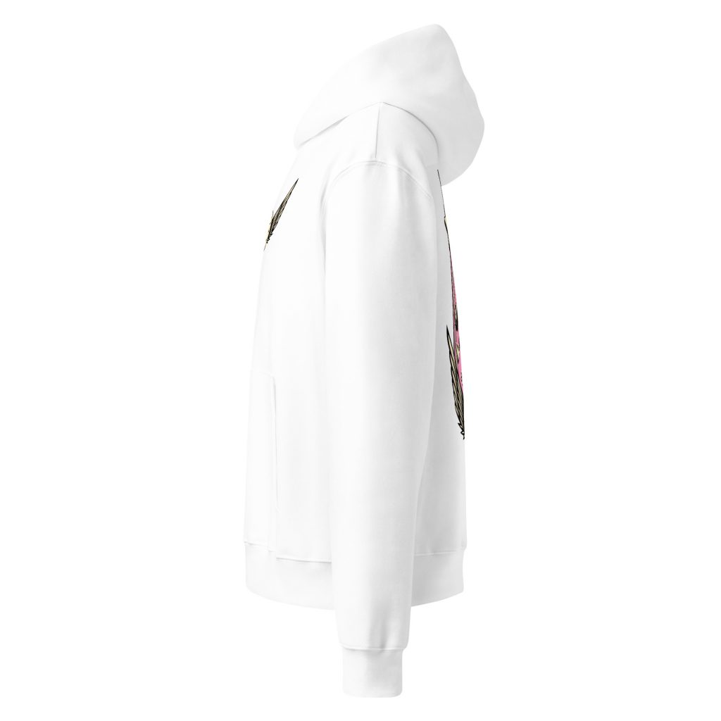 Basketball Team Oversized Hoodie Weiß von SNAZZY CLOTHING – Seitenansicht