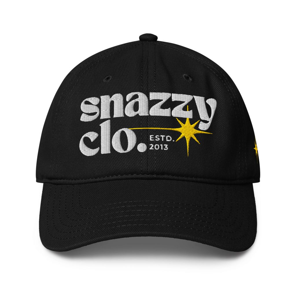 Shooting Star Baseball Cap Schwarz von SNAZZY CLOTHING – Vorderansicht