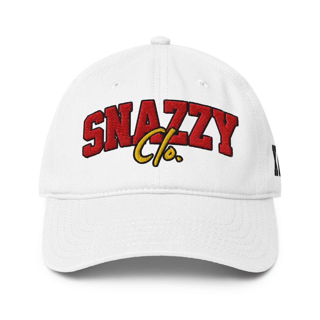 Xo Baseball Cap Weiß von SNAZZY CLOTHING – Vorderansicht