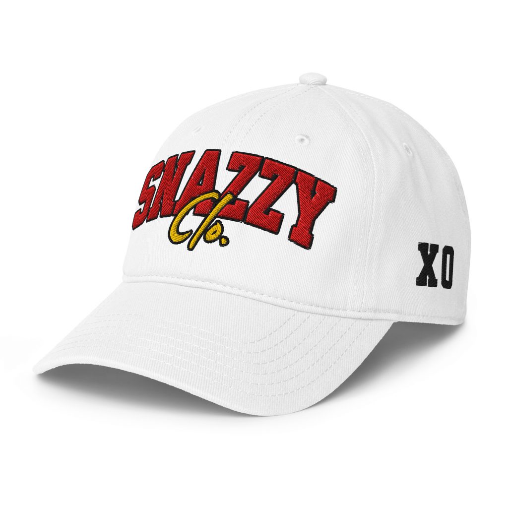 Xo Baseball Cap Weiß von SNAZZY CLOTHING – Vorderansicht