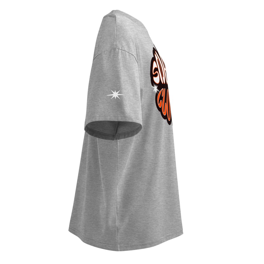 Soul Oversized T-Shirt Grau von SNAZZY CLOTHING – Seitenansicht