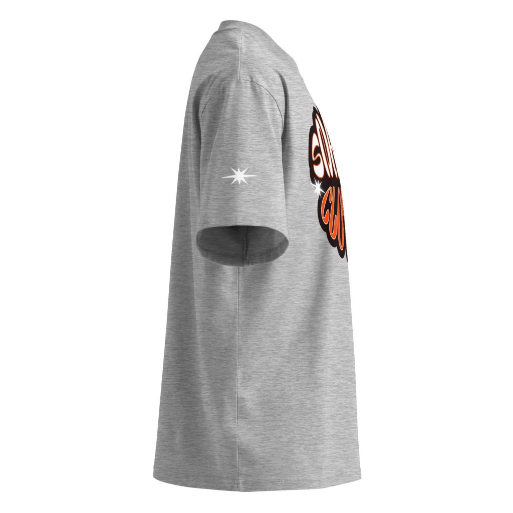 Soul Oversized T-Shirt Grau von SNAZZY CLOTHING – Seitenansicht