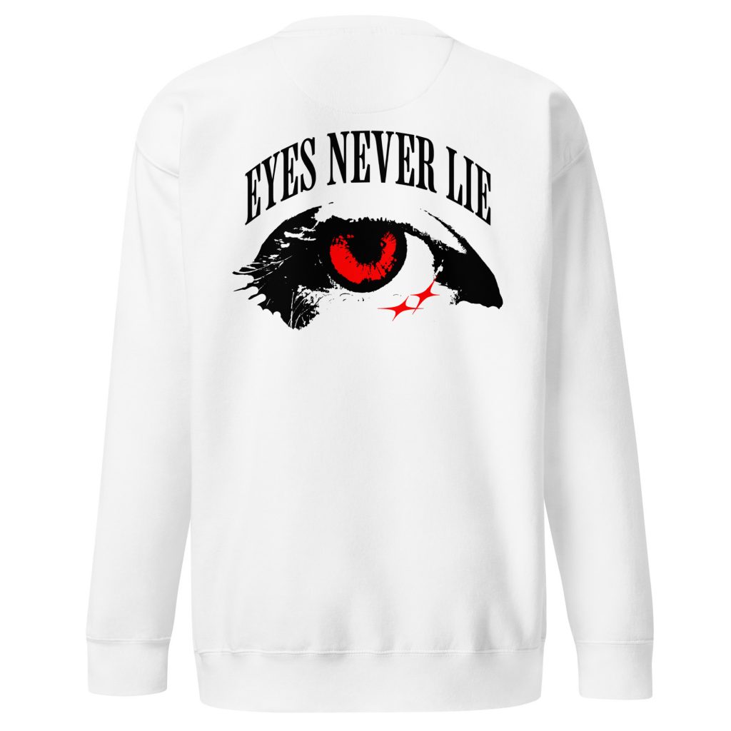 Eyes Never Lie Light Sweater Weiß von SNAZZY CLOTHING – Rückansicht