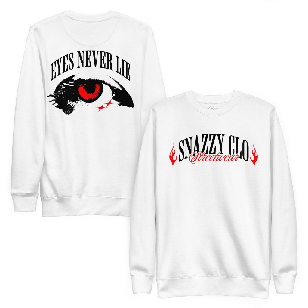 Eyes Never Lie Light Sweater Weiß von SNAZZY CLOTHING – Rückansicht