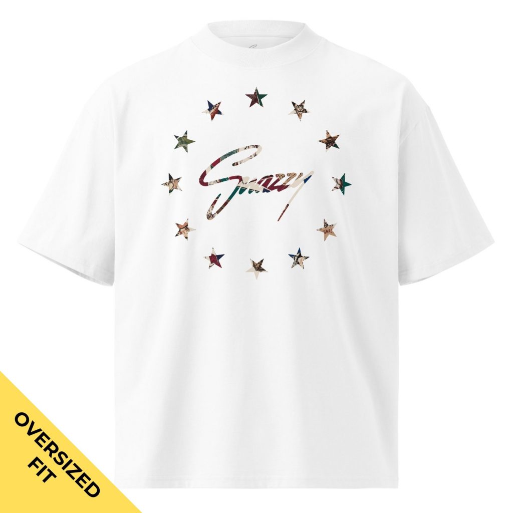 Vintage Baseball Oversized T-Shirt Weiß von SNAZZY CLOTHING