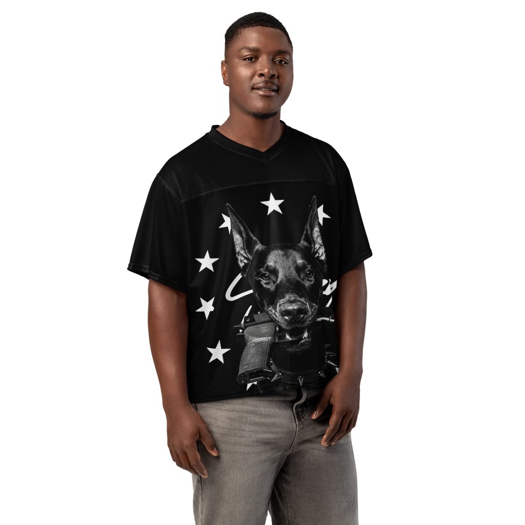Dobermann Boxy Trikot Schwarz von SNAZZY CLOTHING – Vorderansicht