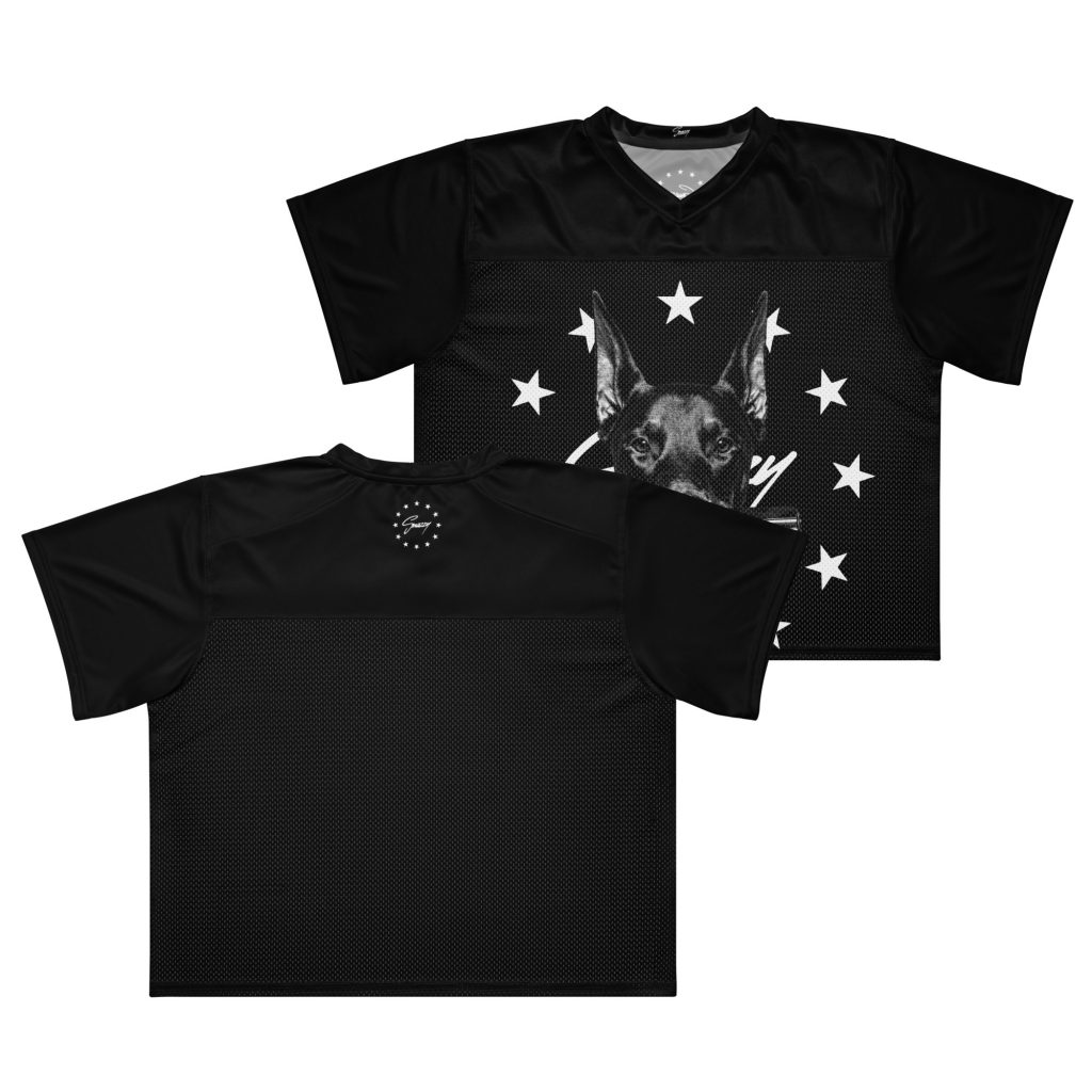 Dobermann Boxy Trikot Schwarz von SNAZZY CLOTHING – Rückansicht