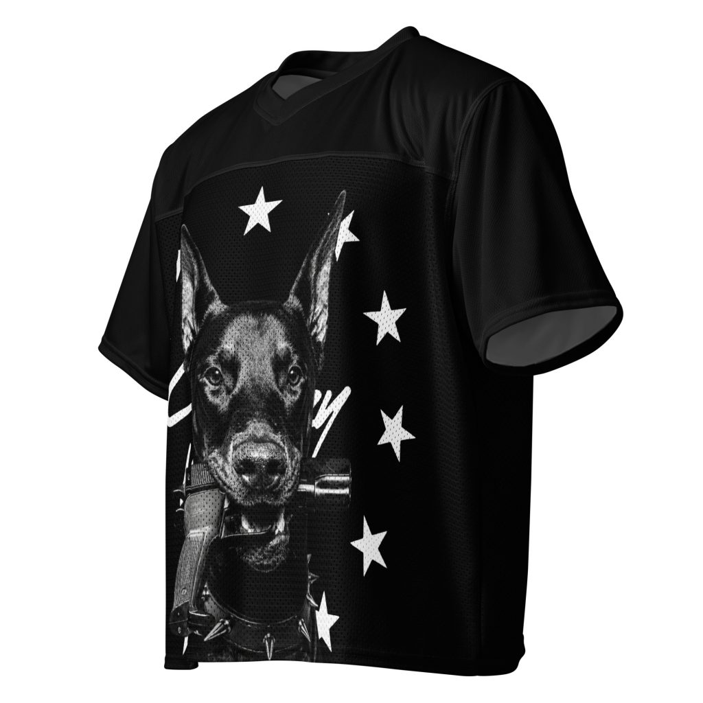 Dobermann Boxy Trikot Schwarz von SNAZZY CLOTHING – Vorderansicht
