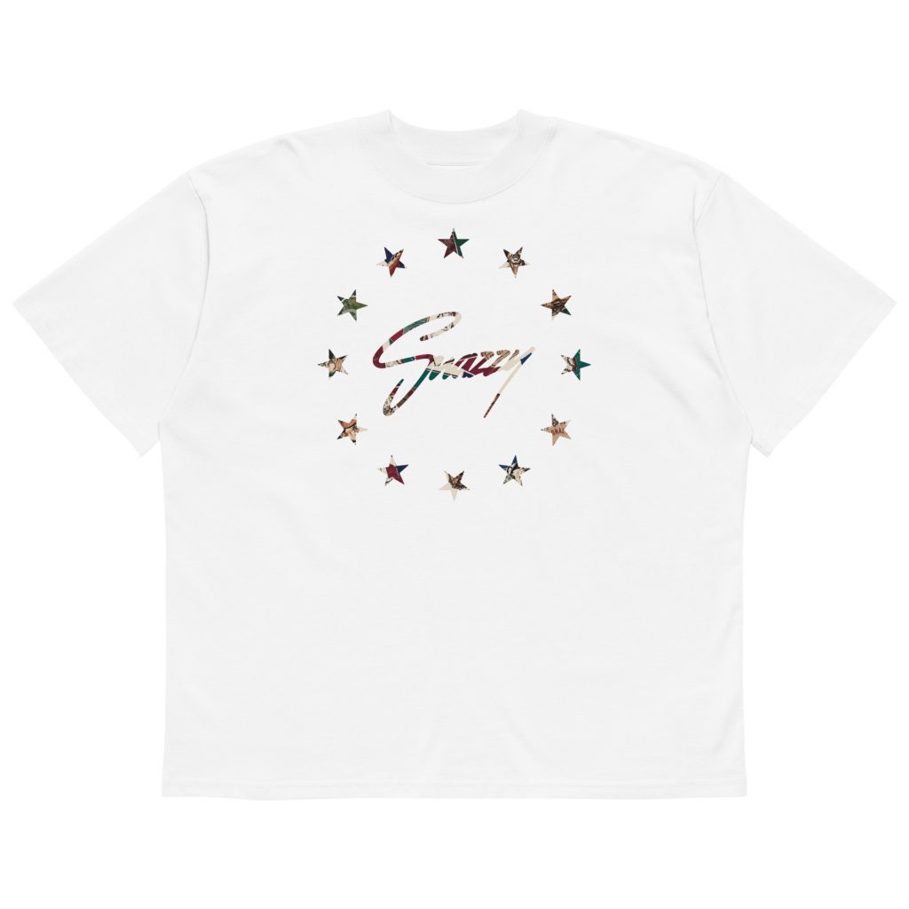 Vintage Baseball Oversized T-Shirt Weiß von SNAZZY CLOTHING – Vorderansicht