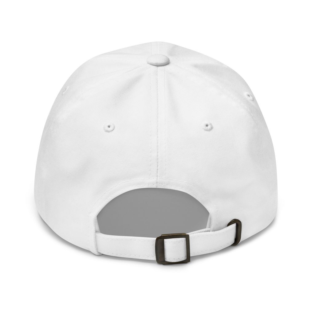 Genty Dad Cap Weiß von SNAZZY CLOTHING – Rückansicht