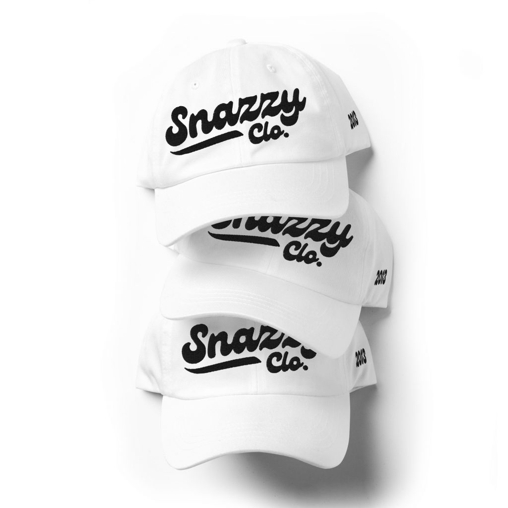 Genty Dad Cap Weiß von SNAZZY CLOTHING – Vorderansicht