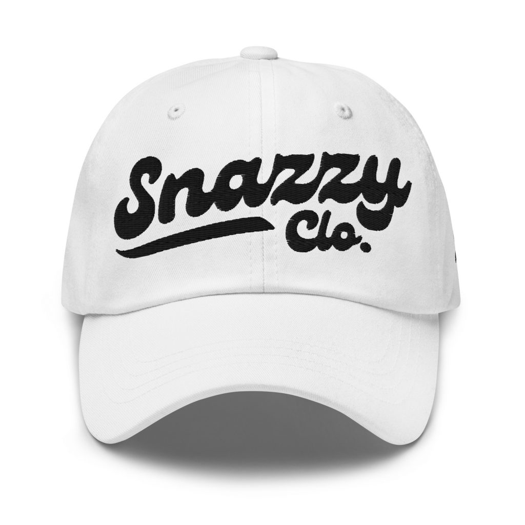 Genty Dad Cap Weiß von SNAZZY CLOTHING – Vorderansicht
