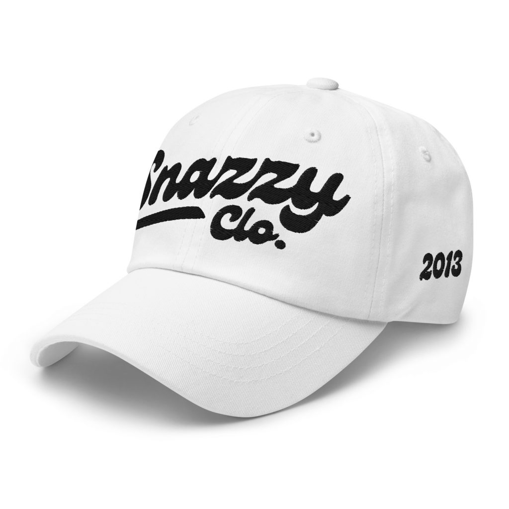 Genty Dad Cap Weiß von SNAZZY CLOTHING – Vorderansicht