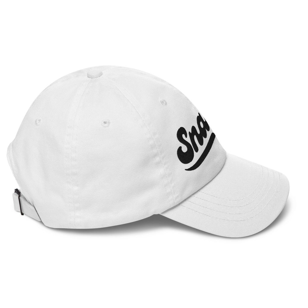 Genty Dad Cap Weiß von SNAZZY CLOTHING – Seitenansicht