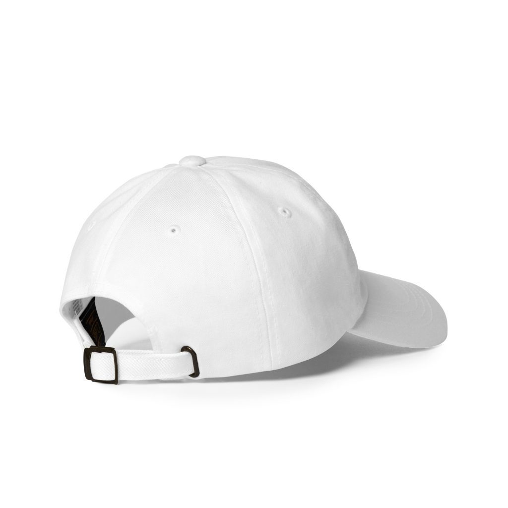 Genty Dad Cap Weiß von SNAZZY CLOTHING – Rückansicht