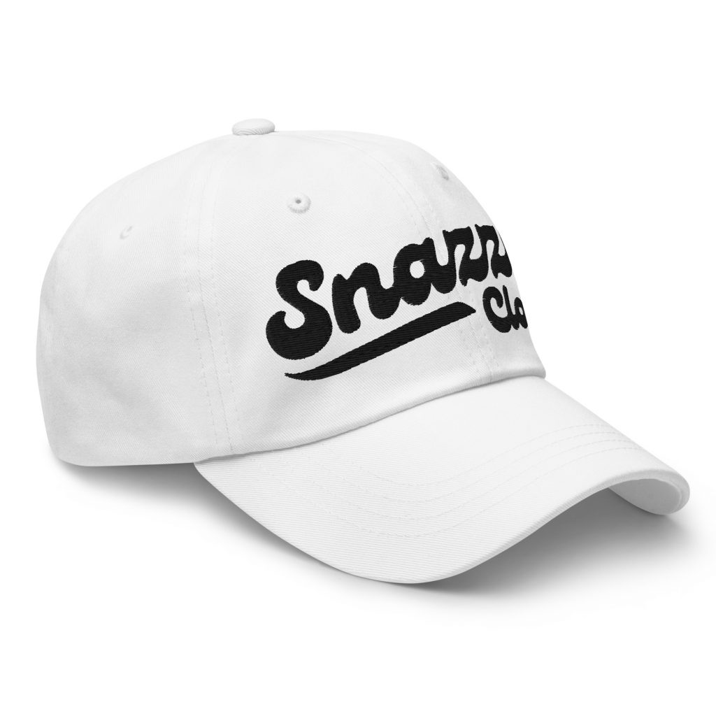 Genty Dad Cap Weiß von SNAZZY CLOTHING – Vorderansicht