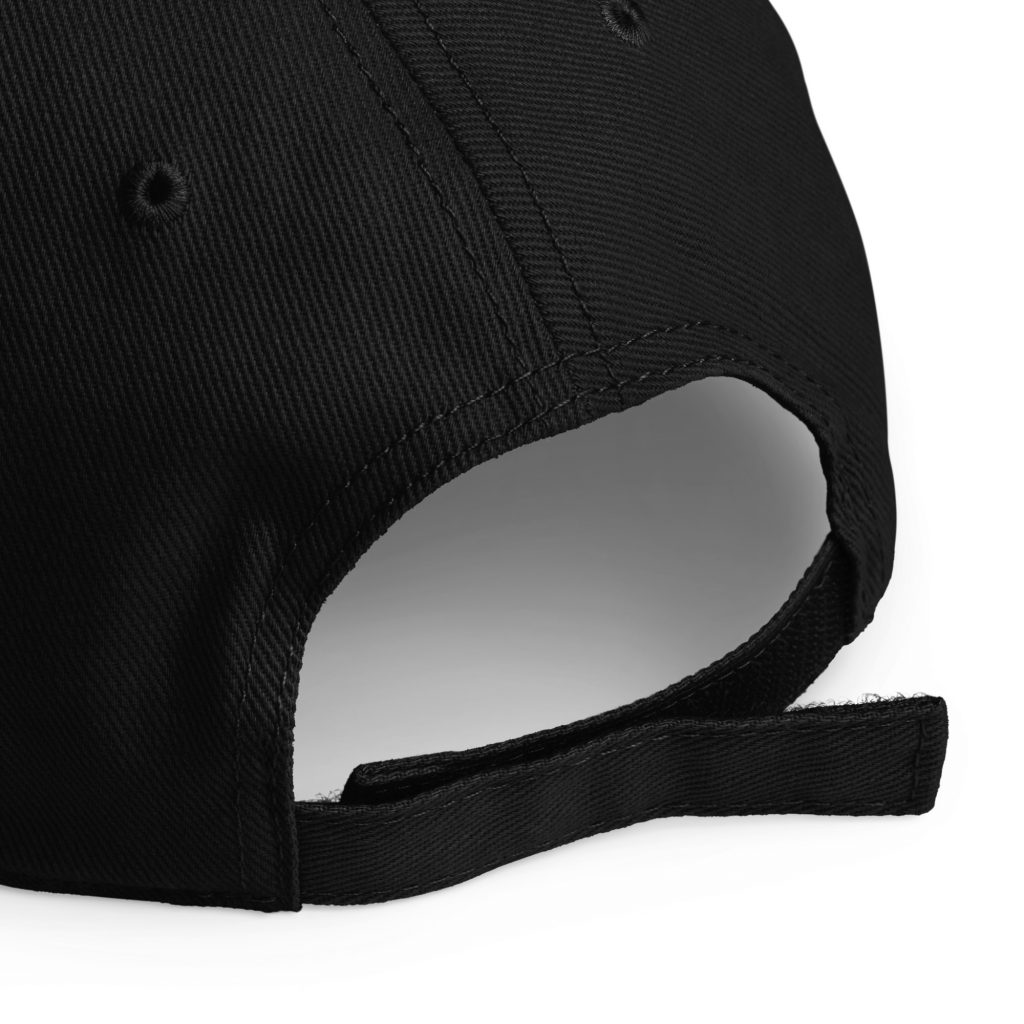 Strong Baseball Cap Schwarz von SNAZZY CLOTHING – Detailansicht