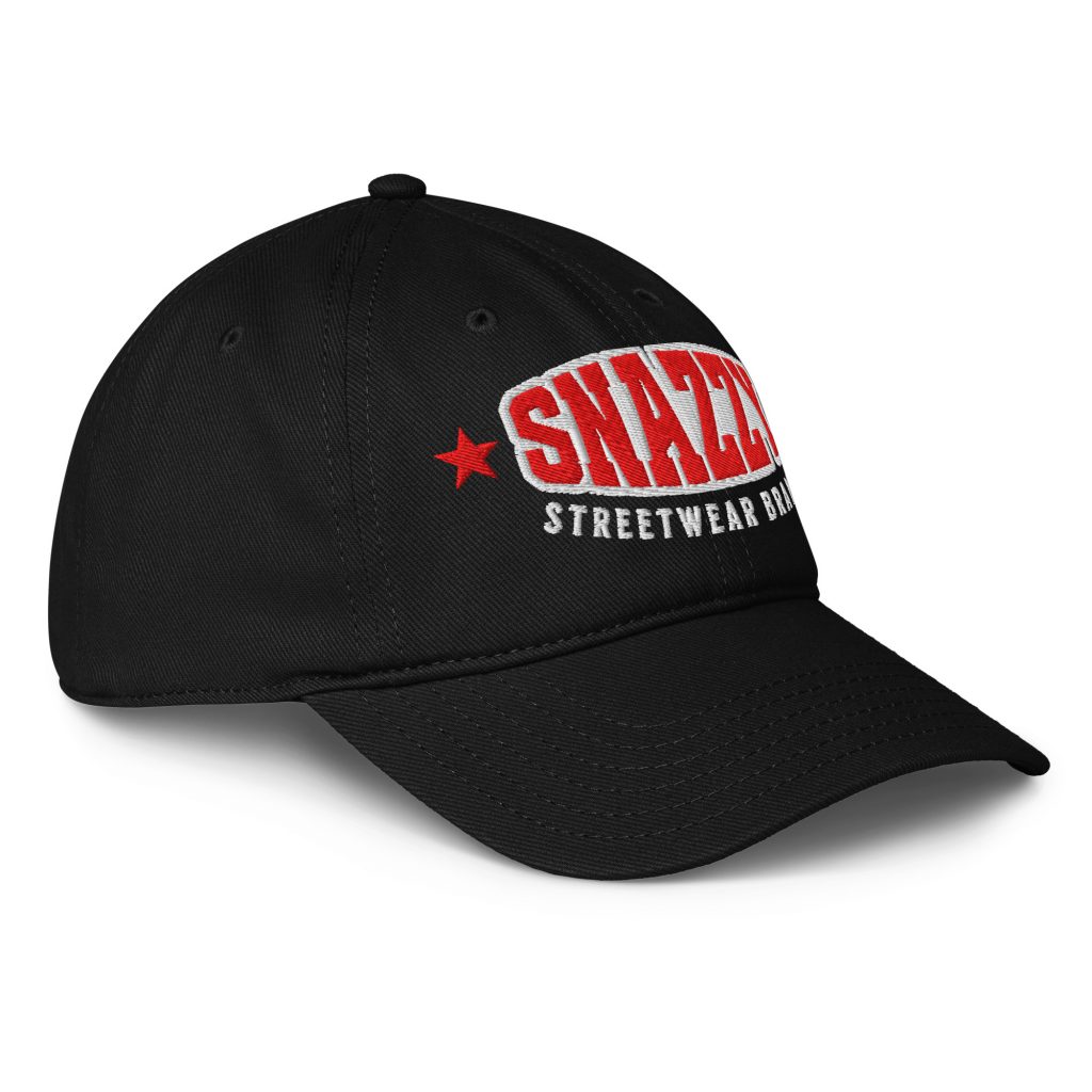 Strong Baseball Cap Schwarz von SNAZZY CLOTHING – Vorderansicht