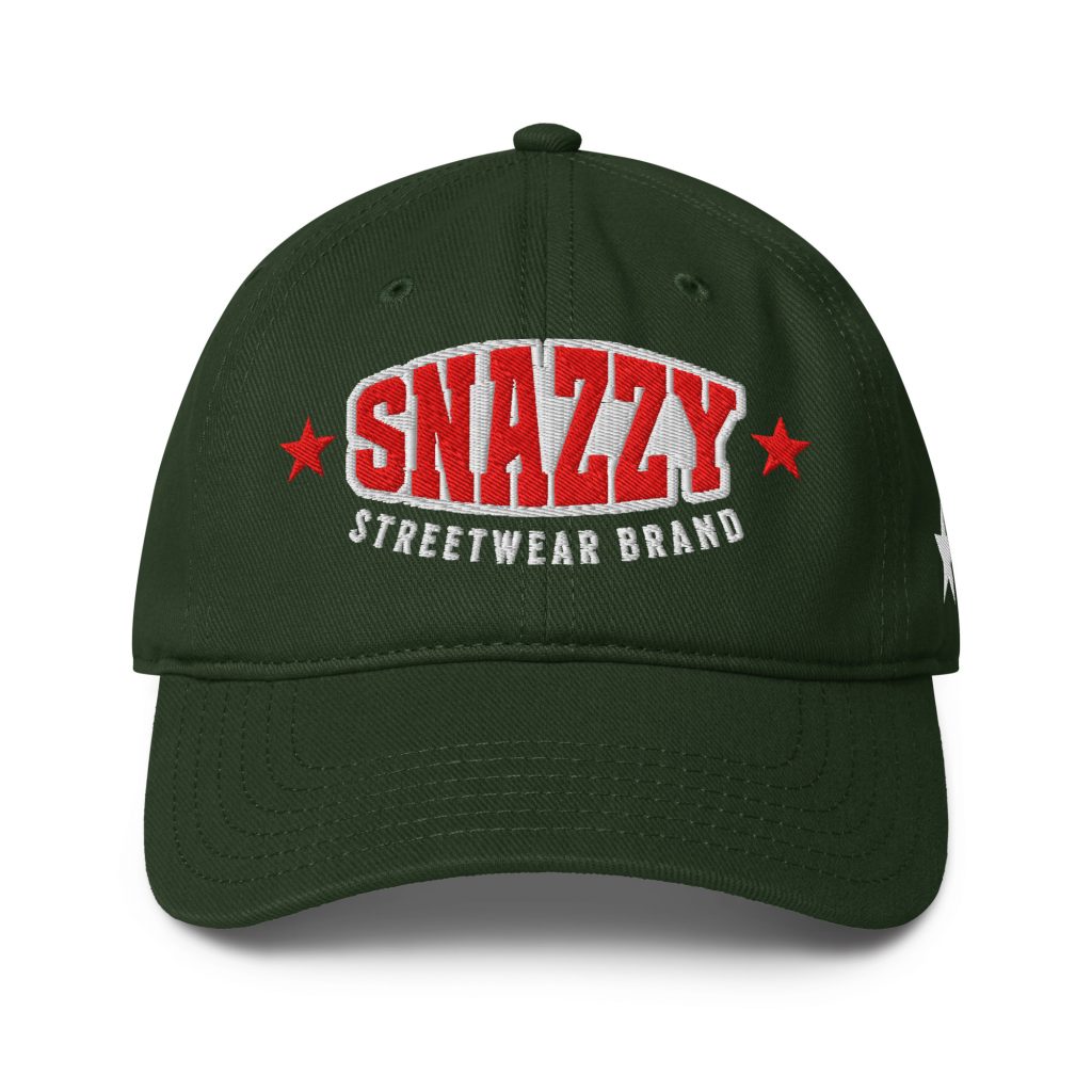Strong Baseball Cap Schwarz von SNAZZY CLOTHING – Vorderansicht