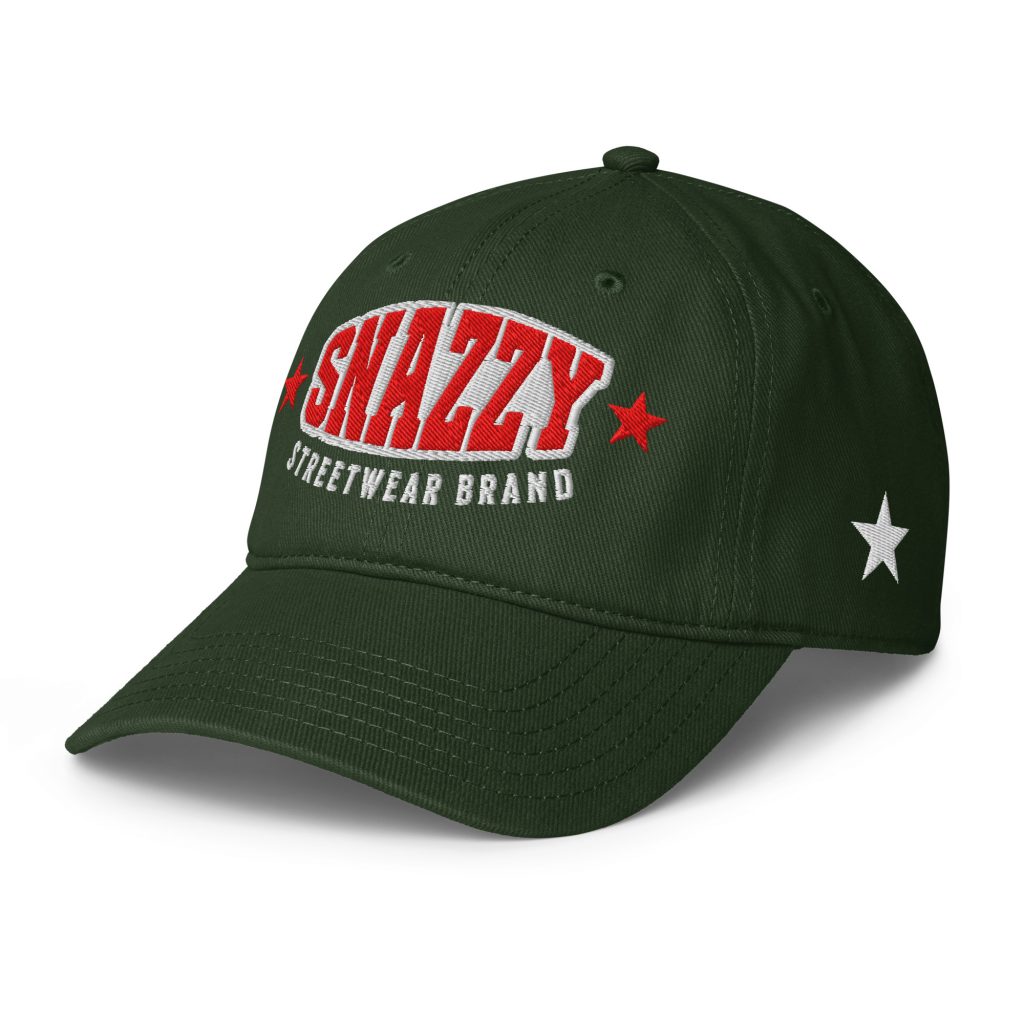 Strong Baseball Cap Schwarz von SNAZZY CLOTHING – Vorderansicht