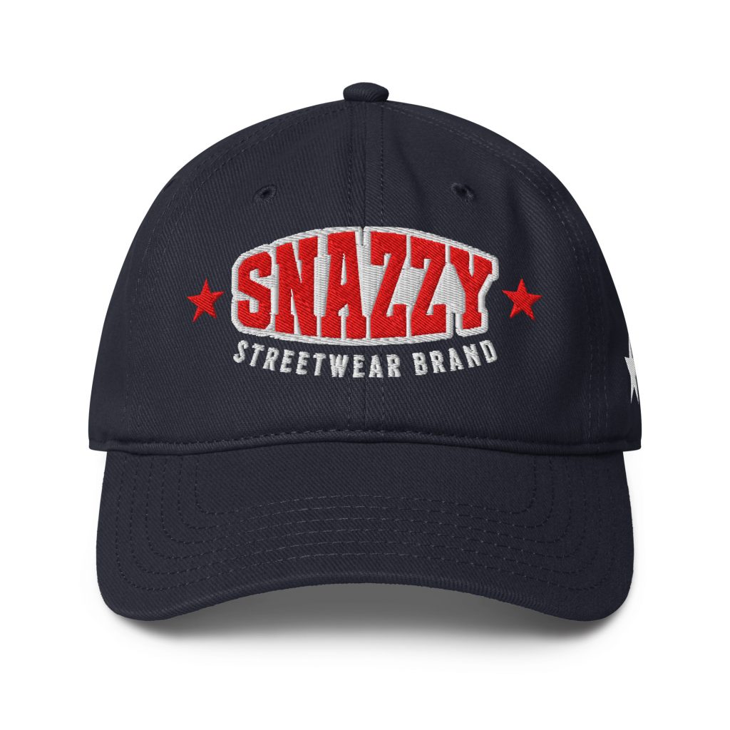 Strong Baseball Cap Schwarz von SNAZZY CLOTHING – Vorderansicht