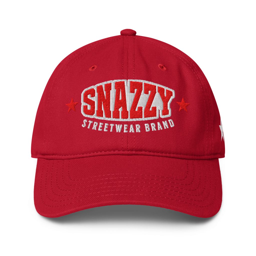 Strong Baseball Cap Schwarz von SNAZZY CLOTHING – Vorderansicht
